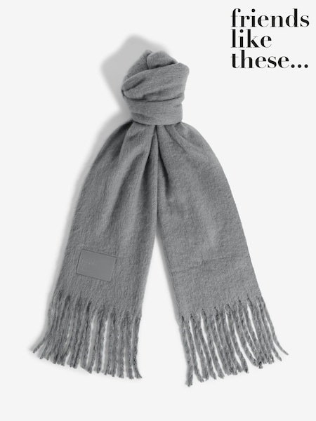 Friends Like These Grey Cosy Brushed Blanket Scarf (H42200) | £18
