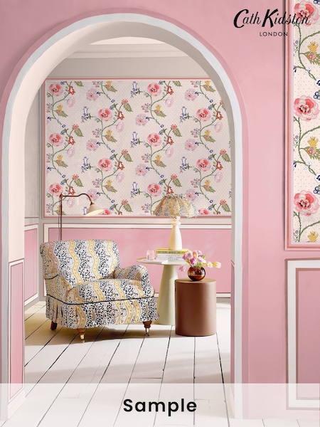 Cath Kidston Cream Catnip A4 Wallpaper Sample (H42383) | £1
