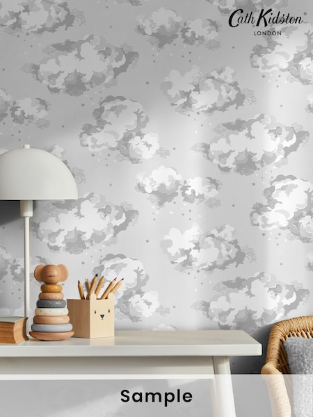 Cath Kidston Grey Silver Linings A4 Wallpaper Sample (H42394) | £1