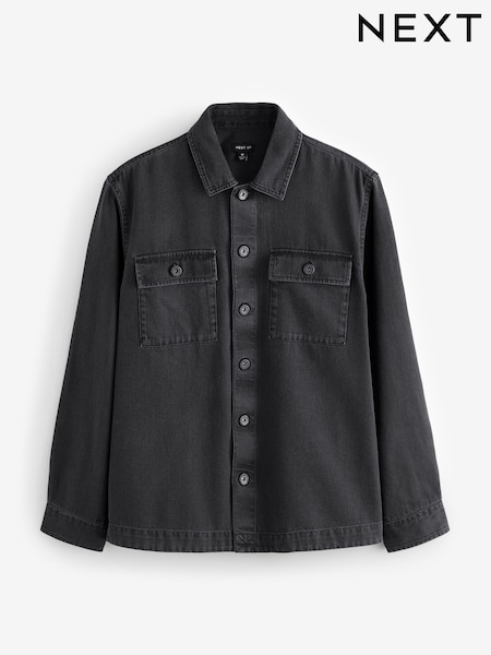Black Pure Cotton Denim Shacket (H42462) | £25