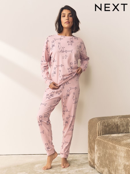 Pink Dog Long Sleeve Pyjamas (H42505) | £22