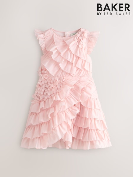 Baker by Ted Baker Pink 3D Ruffle Dress (H42569) | £42 - £47