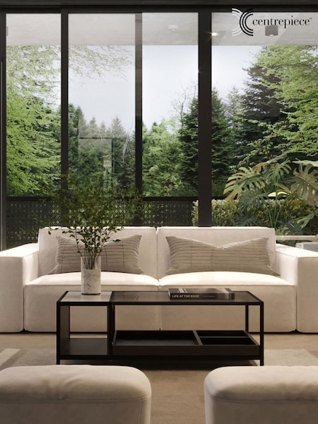 Centrepiece Black Nebbia Rectangular Coffee Table with Storage (H42586) | £619