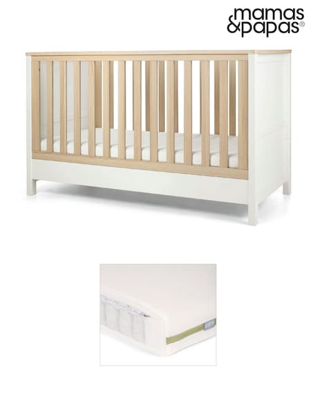 Mamas & Papas White Harwell Cot Bed & Pocket Spring Mattress (H42668) | £625