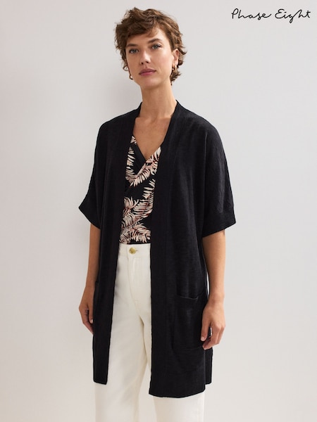 Phase Eight Black Elma Longline Cardigan (H42814) | £79