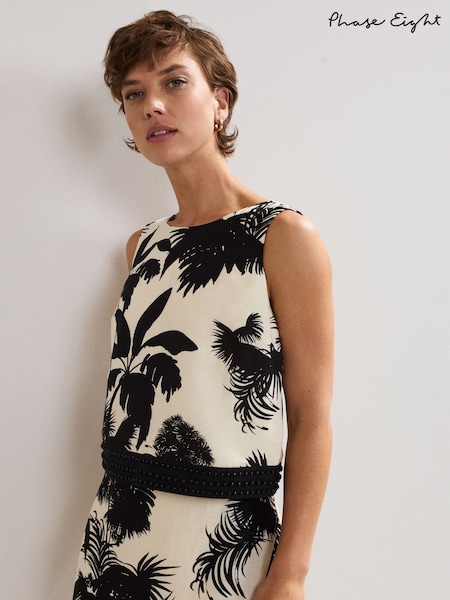 Phase Eight Black 100% Cotton Vittoria Beaded Blouses (H42820) | £79