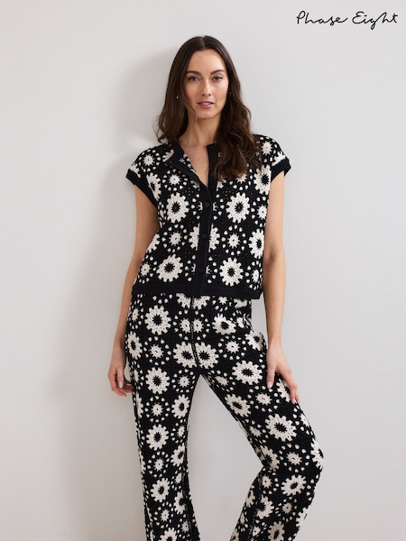 Phase Eight Black Maggie 100% Cotton Waistcoat (H42824) | £79
