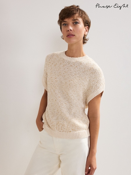 Phase Eight Natural Janet Textured Tank (H42826) | £79