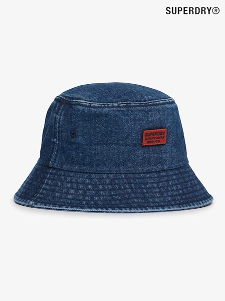 Superdry Blue Washed Bucket 100% Cotton Hat (H42840) | £23