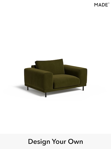 Matt Velvet Easy Clean/Deep Olive Green Odin By Made (H42968) | £799