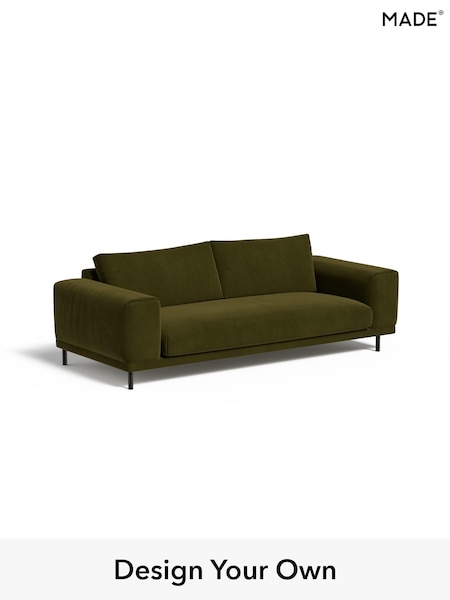 Matt Velvet Easy Clean/Deep Olive Green Odin By Made (H42968) | £1,099