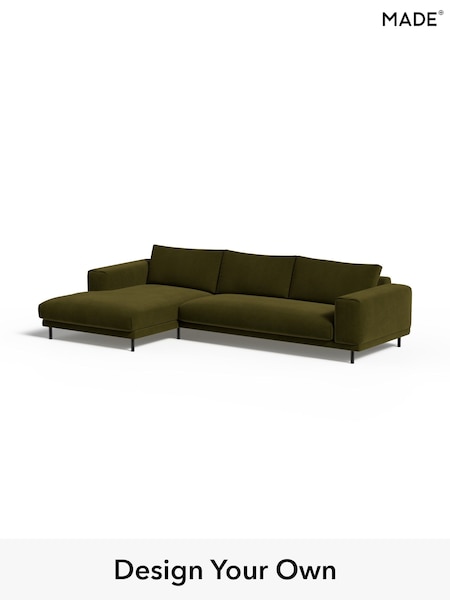 Matt Velvet Easy Clean/Deep Olive Green Odin By Made (H42968) | £1,799