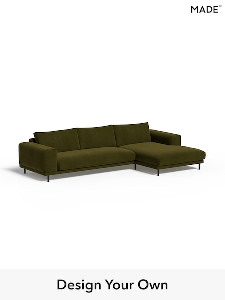 Matt Velvet Easy Clean/Deep Olive Green Odin By Made (H42968) | £1,799
