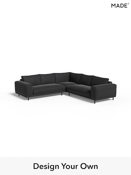 Matt Velvet Easy Clean/Charcoal Grey Odin By Made (H42977) | £2,499