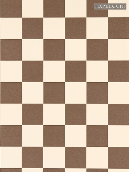 Harlequin Chocolate Blenets Check Henry Holland 10M Wallpaper (H43028) | £80