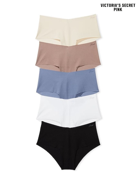 Victoria's Secret PINK Black/White/Nude/Brown/Blue Cheeky Knickers 5 Pack (H43063) | £27