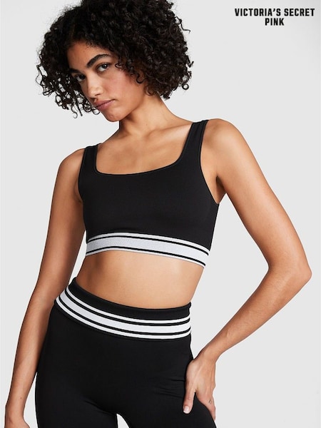 Victoria's Secret PINK Pure Black Seamless Low Support Sports Bra (H43074) | £25