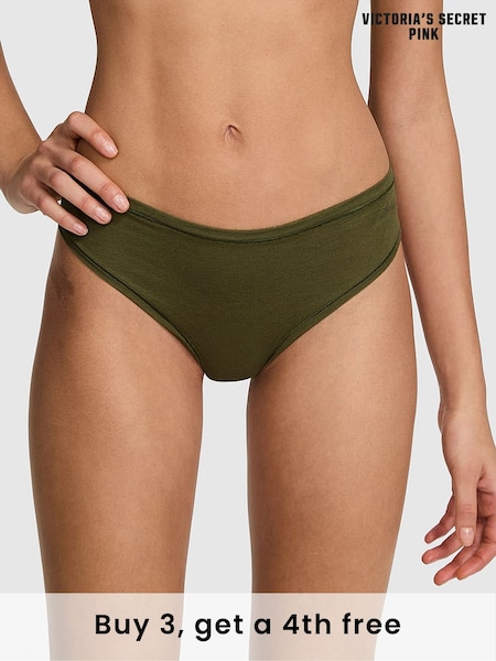 Victoria's Secret PINK Olive Green Cheeky Cotton Knickers (H43090) | £9