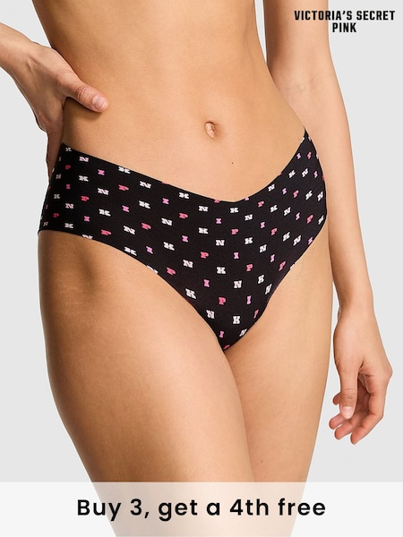 Victoria's Secret PINK Black PINK Print Cheeky No Show Knickers (H43153) | £9