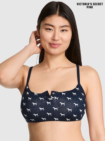 Victoria's Secret PINK Noir Navy Blue Bralette Scoop Bralette (H43186) | £19