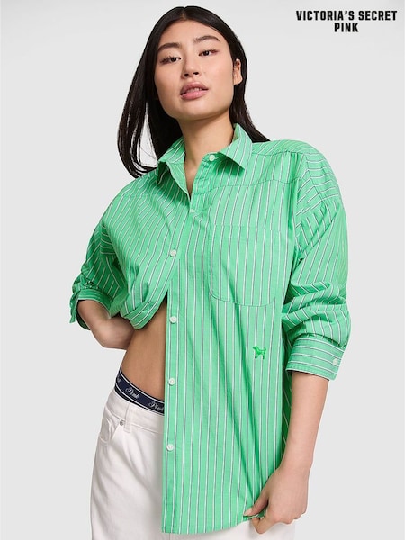 Victoria's Secret PINK Wild Green Oversized Pyjama Shirt (H43225) | £39