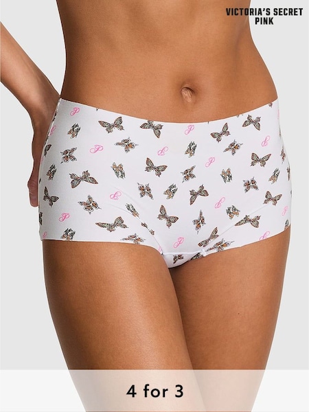 Victoria's Secret PINK White Butterfly Short No Show Knickers (H43262) | £9