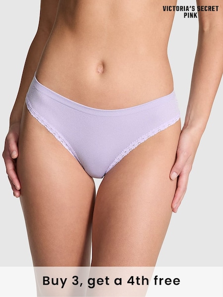 Victoria's Secret PINK Purple Cloud Bikini Seamless Scoop Thong Knickers (H43336) | £9