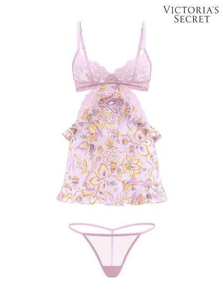 Victoria's Secret Delicate Violet Purple Blossom Babydoll Set (H43413) | £69