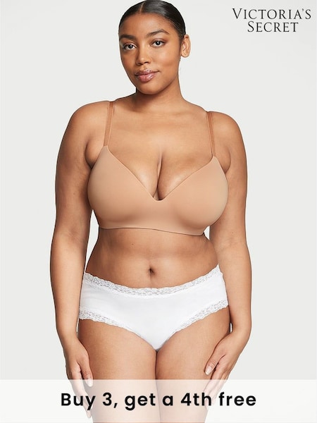Victoria's Secret White Cheeky Cotton Lace Trim Knickers (H43468) | £9