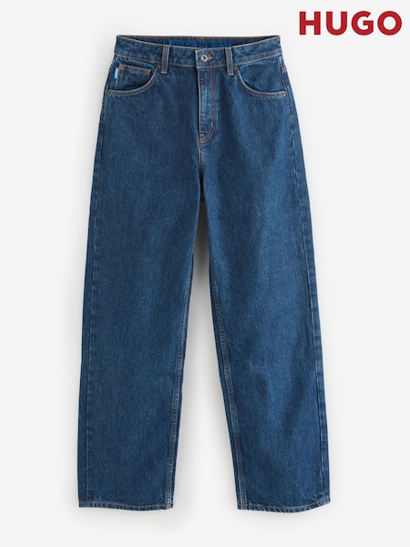 HUGO Blue Leni Dark Wash Wide Leg Denim Jeans (H43532) | £99