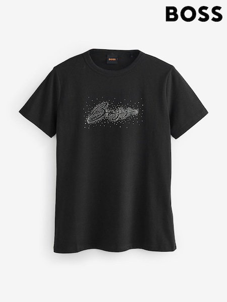 BOSS Black Logo Sparkle Graphic Print T-Shirt (H43533) | £59
