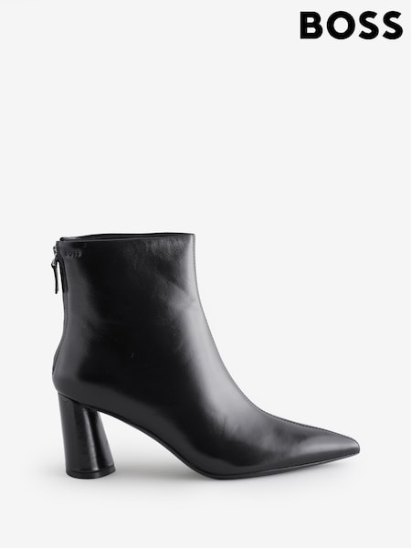 BOSS Black Gracey Leather Heeled Ankle Boots (H43545) | £269