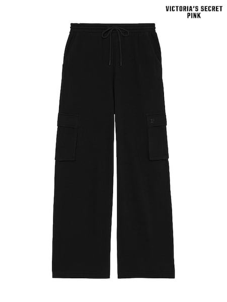 Victoria's Secret PINK Black Wide Leg Cargo Joggers (H43657) | £55