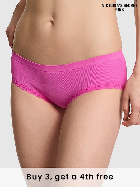 Victoria's Secret PINK Pink Gossip Hipster Seamless Scoop Thong Knickers (H43691) | £9