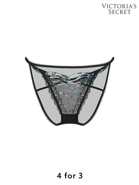 Victoria's Secret Siren Black Bikini Sequin Embroidery Knickers (H43773) | £20