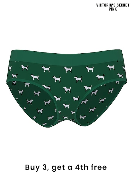 Victoria's Secret PINK Jaguar Green Hipster Cotton Logo Knickers (H43804) | £9