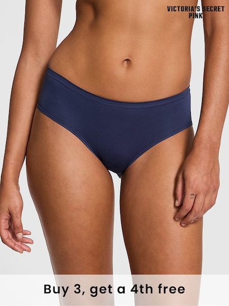Victoria's Secret PINK Midnight Navy Blue Hipster Seamless Scoop Thong Knickers (H43955) | £9