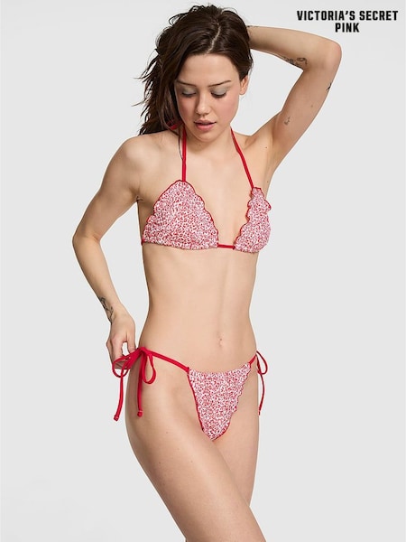 Victoria's Secret PINK Red Leopard Triangle Bikini Top (H43976) | £34