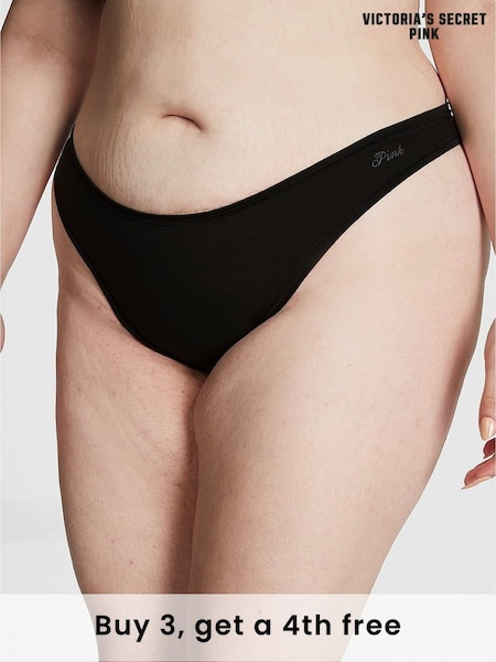 Victoria's Secret PINK Pure Black Cotton Knickers (H43981) | £9