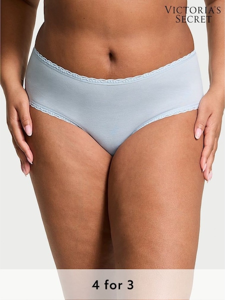 Victoria's Secret Palest Blue Cheeky Cotton Lace Trim Knickers (H44021) | £9