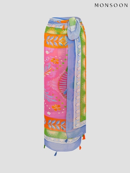Monsoon Pink Monika Summer Print Sarong (H44062) | £29