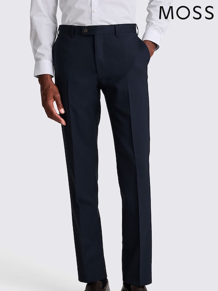 MOSS Blue Italian Tailored Fit Trousers (H44148) | £130