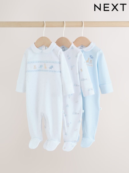 White Baby Sleepsuits 3 Pack (0-2yrs) (H44233) | £20 - £22