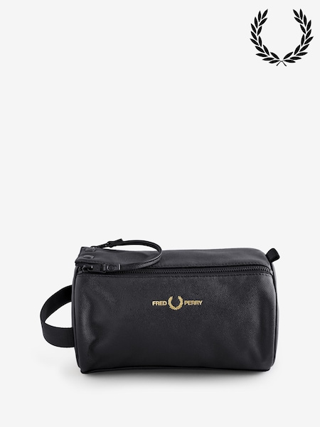 Fred Perry Scotchgrain Leather Wash Black Bag (H44251) | £110