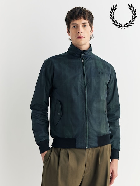 Fred Perry Green Tartan Harrington Jacket (H44253) | £325