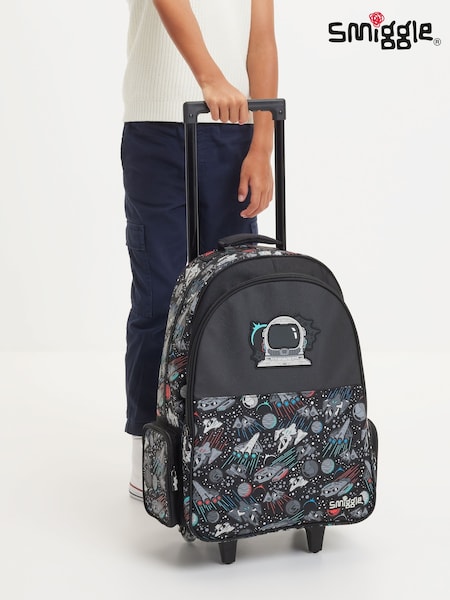 Smiggle Black Eclipse Trolley Backpack With Light Up Wheels (H44279) | £55