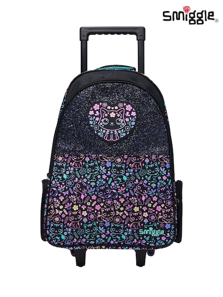 Smiggle Black Eclipse Trolley Backpack With Light Up Wheels (H44282) | £55