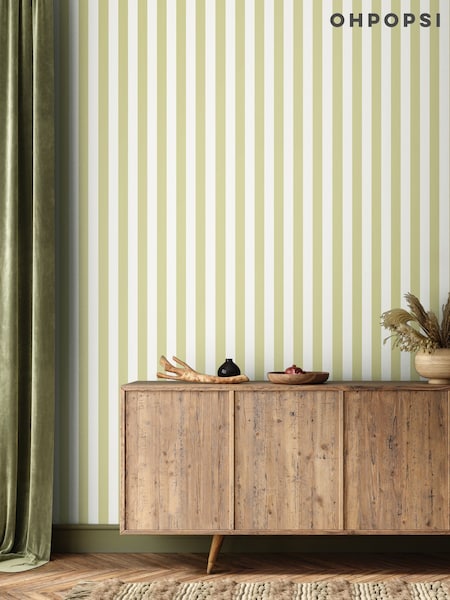 Ohpopsi Laurel Candy Stripe 10M Wallpaper (H44377) | £50