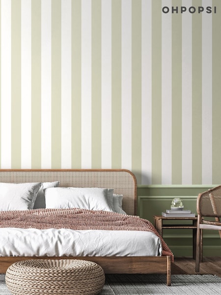 Ohpopsi Laurel Bloc Stripe 10M Wallpaper (H44383) | £43