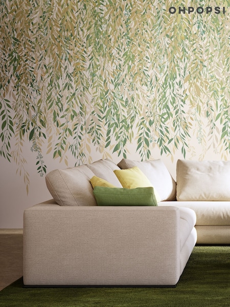 Ohpopsi Sage Ochre Cascadiing Willow 10M Wallpaper (H44396) | £209